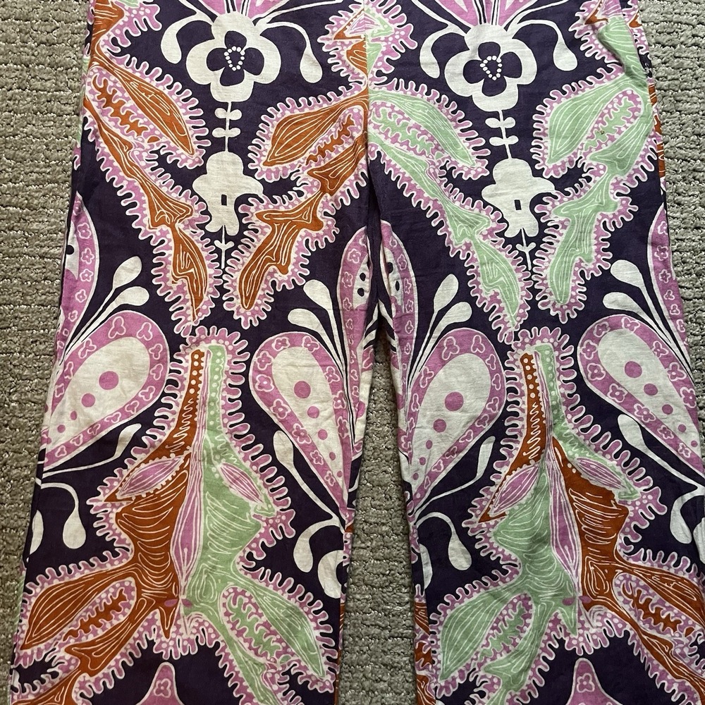 ZARA Wide Leg Paisley Print Pants Women's Size Medium High Rise‎ Flare Boho - Picture 3 of 15